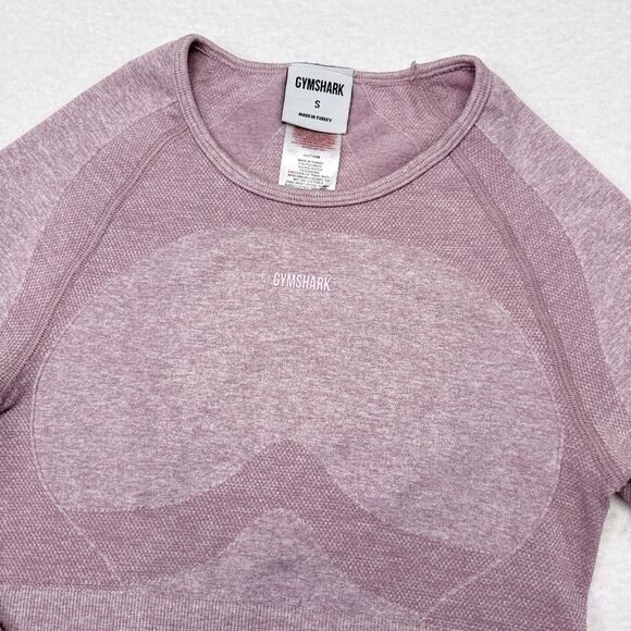 Gymshark‎ Flex Sports Long Sleeve Crop Top Size Small Pink Seamless Gym Workout - Picture 3 of 8
